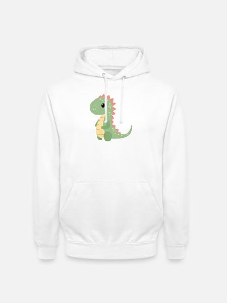 Buntes Dino Kindermotiv - Unisex Hoodie - Weiß