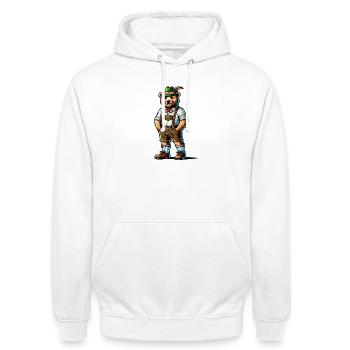 Ours bavarois - Sweat-shirt à capuche unisexe - blanc - Devant - AI Model Male 185 dark (185cm) & AI Model Female 172 dark (172cm)
