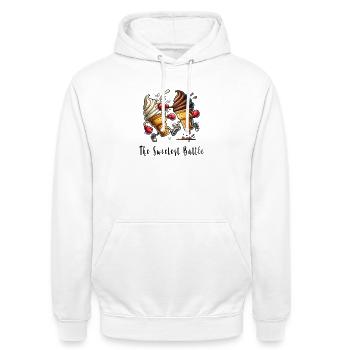 Le concours sucré / Glaces - Sweat-shirt à capuche unisexe - blanc - Devant - AI Model Male 185 dark (185cm) & AI Model Female 172 dark (172cm)