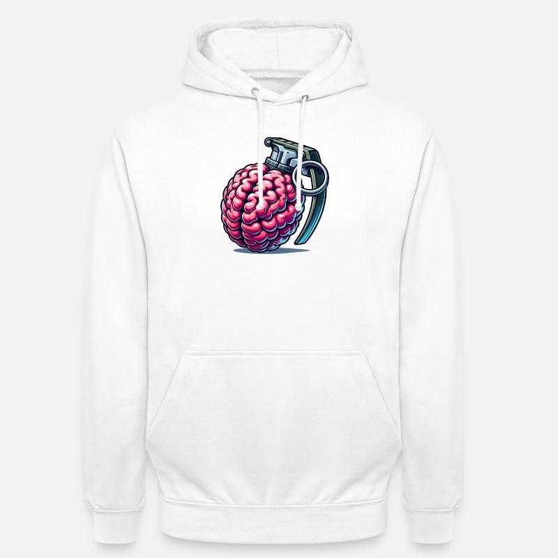 Brain Grenade – Pensées explosives - Sweat-shirt à capuche unisexe - blanc