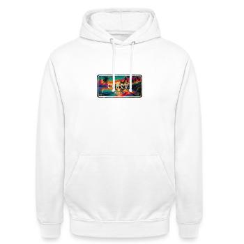 Cancun, Mexique, Coucher de soleil Design - Sweat-shirt à capuche unisexe - blanc - Devant - AI Model Male 185 dark (185cm) & AI Model Female 172 dark (172cm)