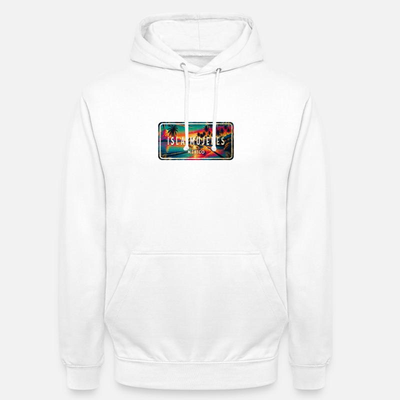 Isla Mujeres Mexico Sunset Design - Unisex Hoodie - white