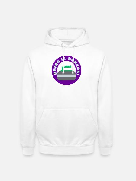 Curling Callout T-Shirt - Unisex Hoodie - white