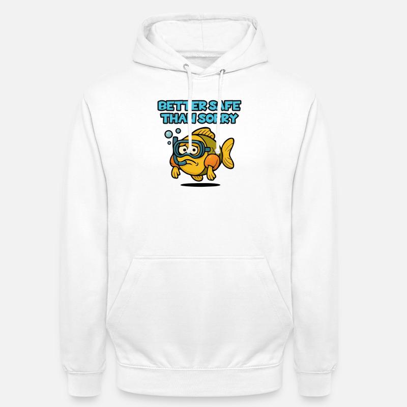 Plongée sécuritaire pour les poissons - Sweat-shirt à capuche unisexe - blanc