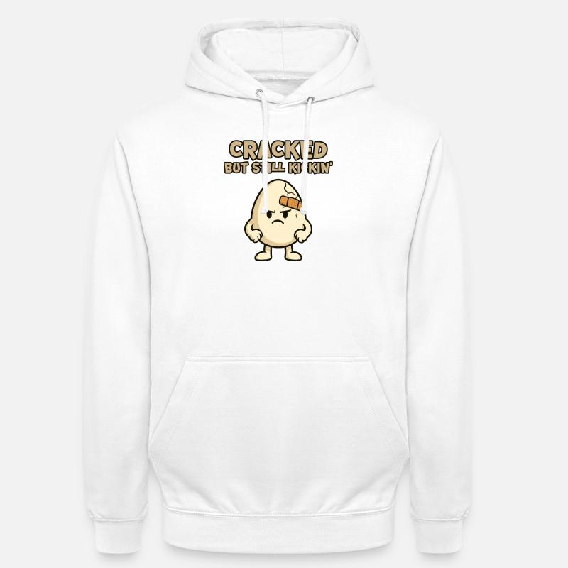 Œuf Cassé : Têtu et Kickin - Sweat-shirt à capuche unisexe - blanc