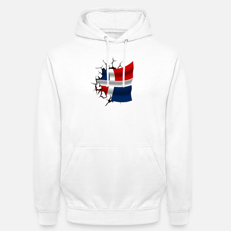 Drapeau de la République dominicaine - Sweat-shirt à capuche unisexe - blanc