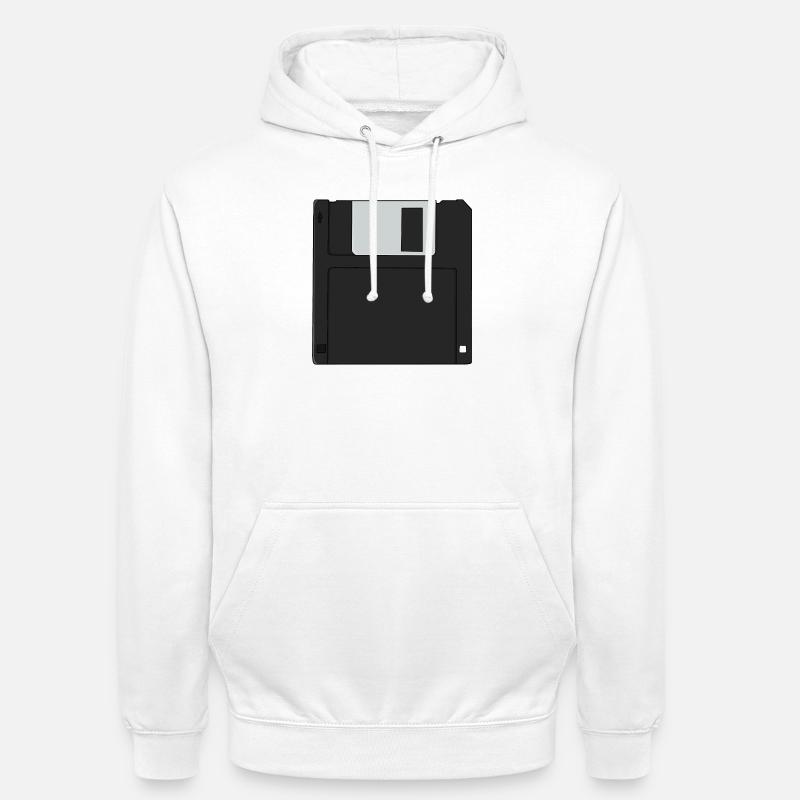 Nostalgische 31/2 Zoll Diskette Retro Diskette - Unisex Hoodie - Weiß