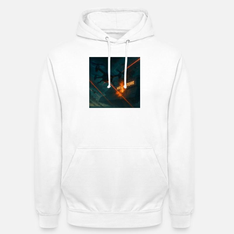 Futuristisches Angriffsbild eines Luftwaffenstützpunkts - Unisex Hoodie - Weiß