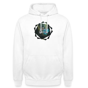 Eine lebende Legende - A Living Legend - Unisex Hoodie - white - Front - AI Model Male 185 dark (185cm) & AI Model Female 172 dark (172cm)