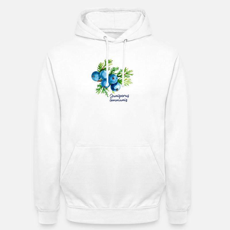 Juniperus communis - botanische Illustration - Unisex Hoodie - Weiß