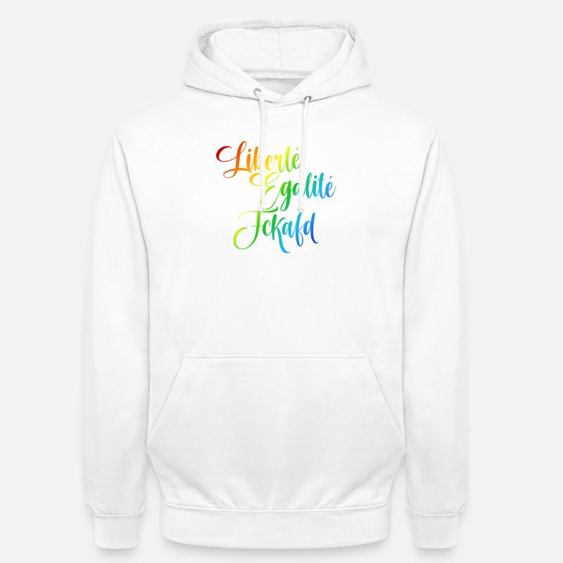 Rainbow Liberté Égalité Fraternité - Sweat-shirt à capuche unisexe - blanc