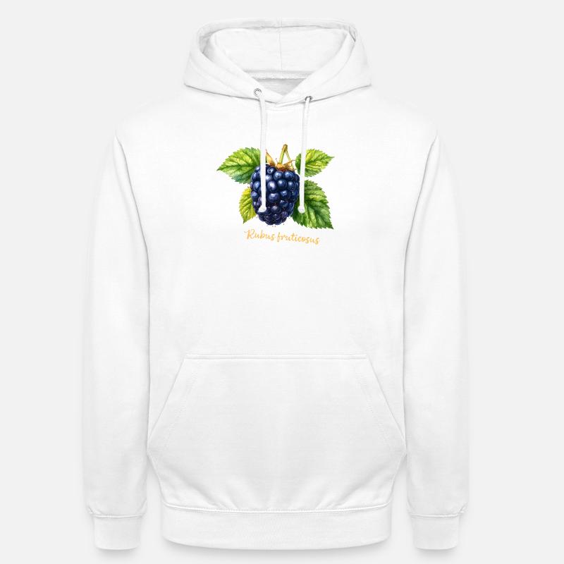 Mûre – Aquarelle botanique de style vintage - Sweat-shirt à capuche unisexe - blanc