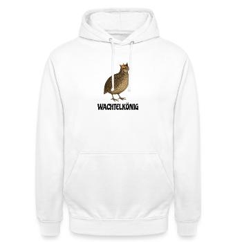 Imprimé râle des genêts - Sweat-shirt à capuche unisexe - blanc - Devant - AI Model Male 185 dark (185cm) & AI Model Female 172 dark (172cm)