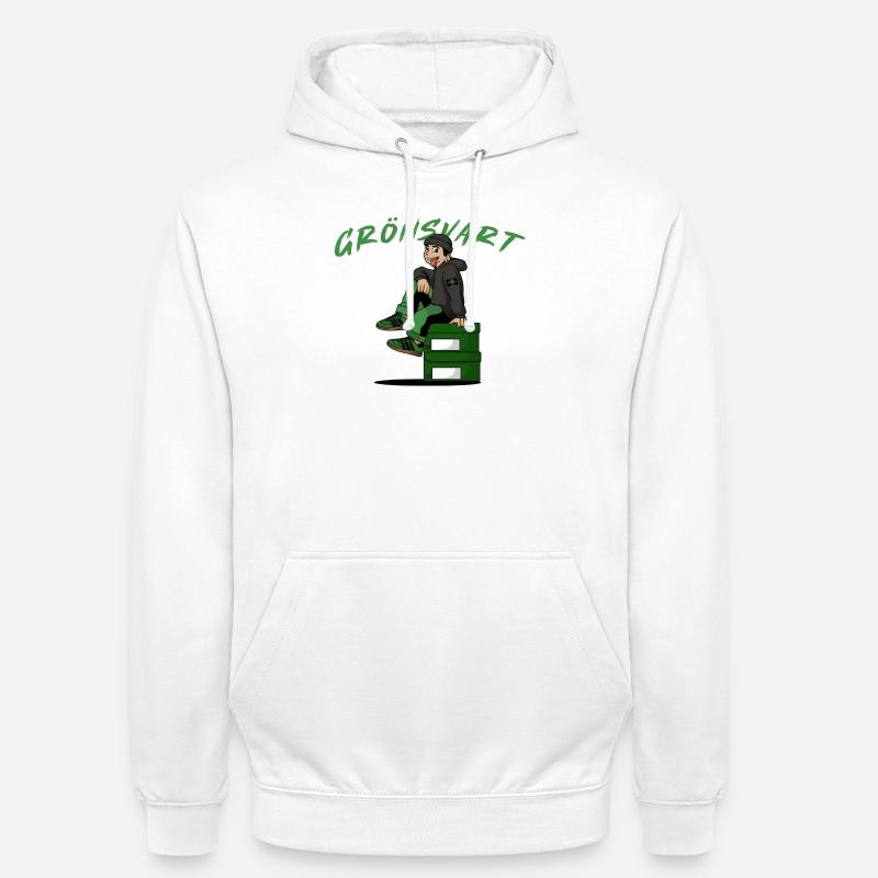 Mode Vert-Noir - Sweat-shirt à capuche unisexe - blanc