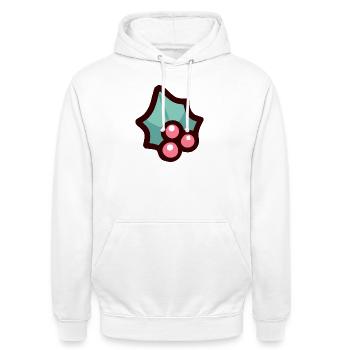 Festliches Stechpalmenbeeren-Design für Bekleidung - Unisex Hoodie - Weiß - Vorne - AI Model Male 185 dark (185cm) & AI Model Female 172 dark (172cm)