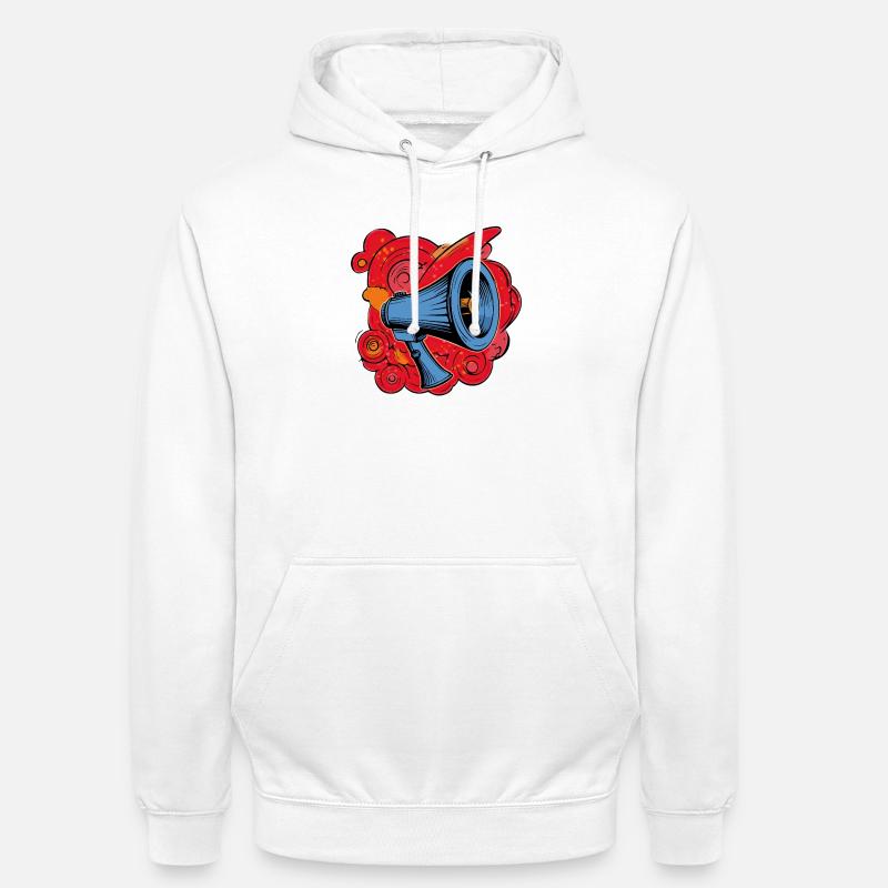 Haut-parleur graffiti avec explosions vibrantes - Sweat-shirt à capuche unisexe - blanc