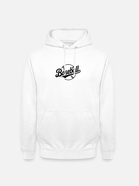 Baseball - Cool Sports Logo - Unisex Hoodie - white