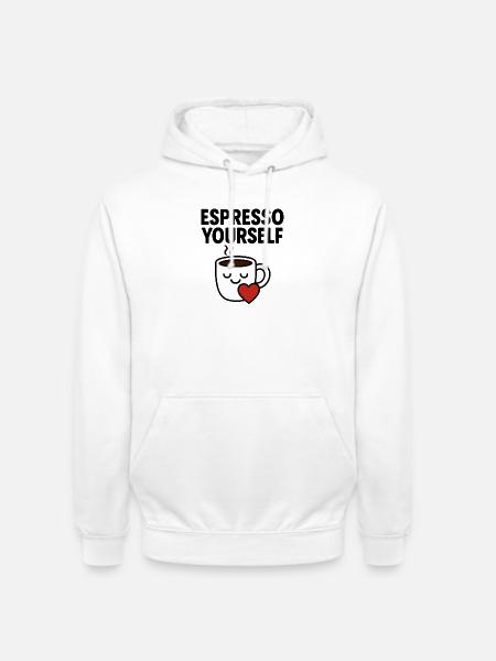 Adorable Coffee Mug with Heart - Unisex Hoodie - white