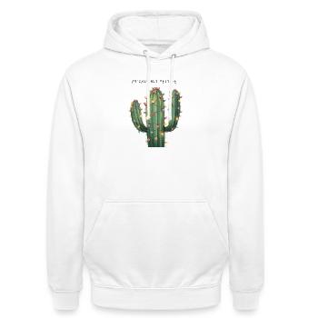 Large Christmas Cactus – Prickly but Festive - Unisex Hoodie - white - Front - AI Model Male 185 dark (185cm) & AI Model Female 172 dark (172cm)