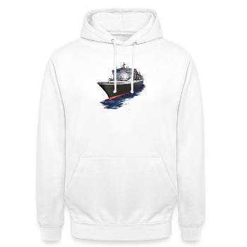 Majestic cruise ship - Unisex Hoodie - white - Front - AI Model Male 185 dark (185cm) & AI Model Female 172 dark (172cm)