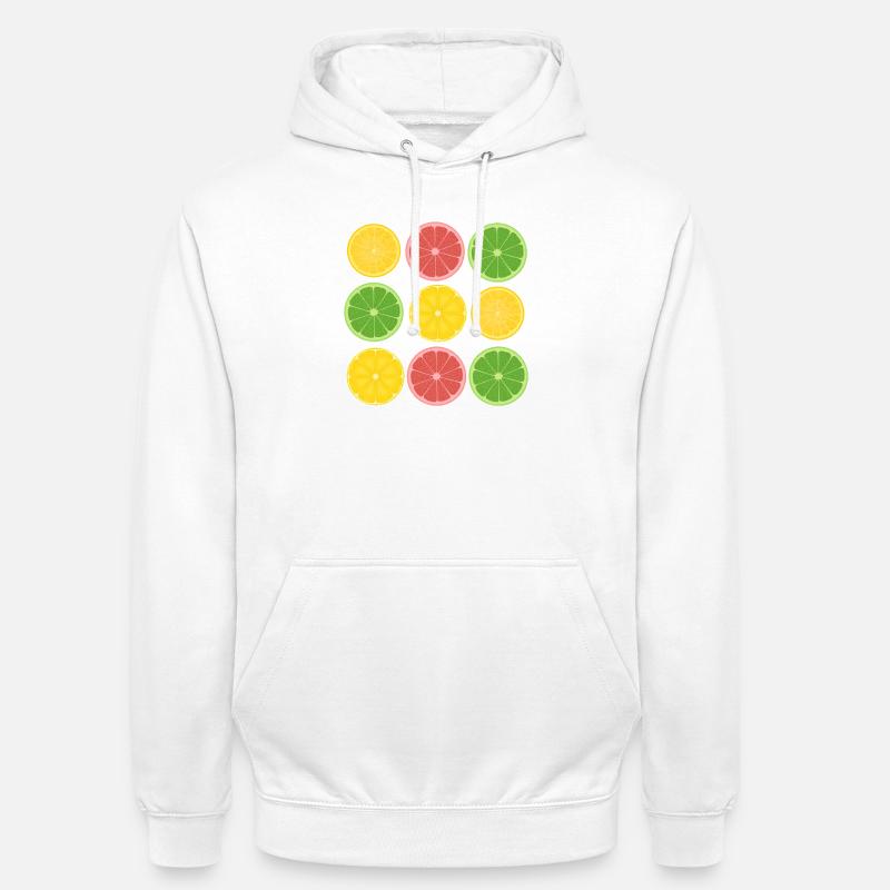 Frucht-Zitrus-Color-Blocking-Design - Unisex Hoodie - Weiß