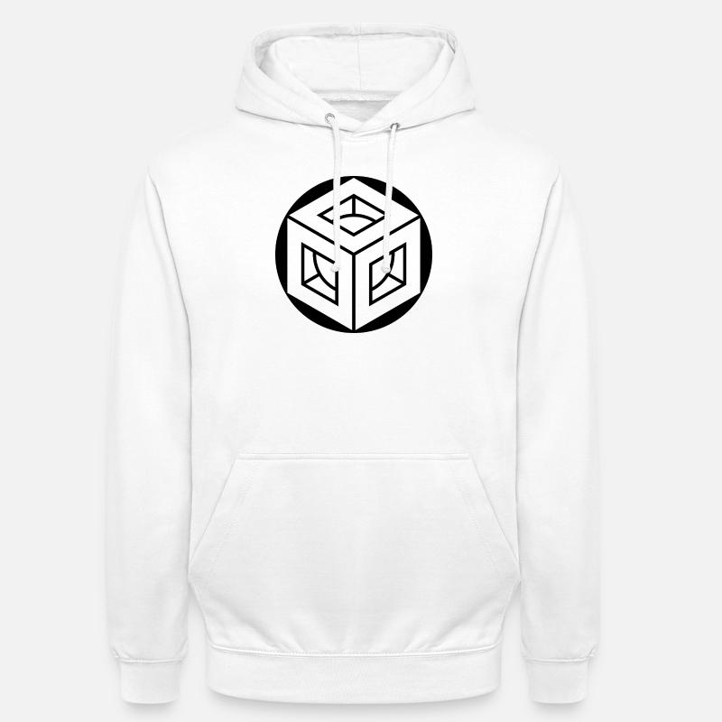 Design du crop circle cube de Metatron - Sweat-shirt à capuche unisexe - blanc