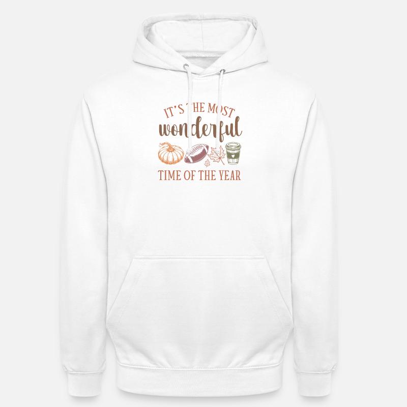 Automne douillet avec citrouille et café - Sweat-shirt à capuche unisexe - blanc