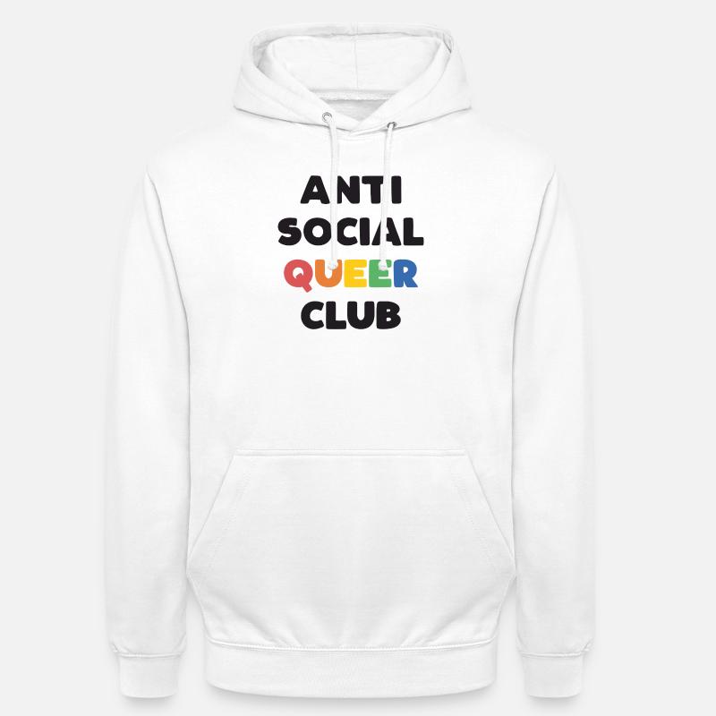 LGBTQ - Club queer antisocial - Sweat-shirt à capuche unisexe - blanc
