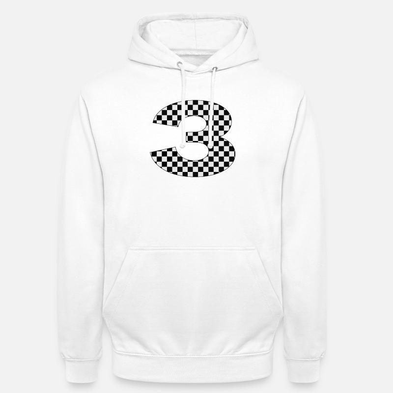 Checkerboard Nummer Drei Design - Unisex Hoodie - Weiß