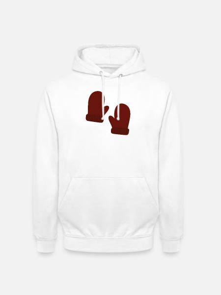 Cozy Winter Mittens Illustration - Unisex Hoodie - white