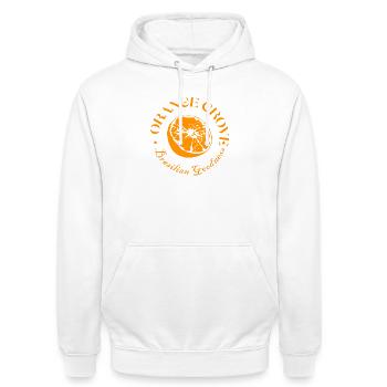 Orange Grove Zitrus-Emblem - Unisex Hoodie - Weiß - Vorne - AI Model Male 185 dark (185cm) & AI Model Female 172 dark (172cm)