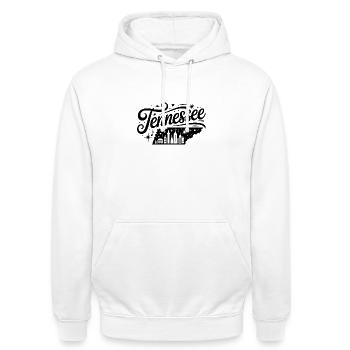 Tennessee - Souvenir USA State Design - Unisex Hoodie - Weiß - Vorne - AI Model Male 185 dark (185cm) & AI Model Female 172 dark (172cm)