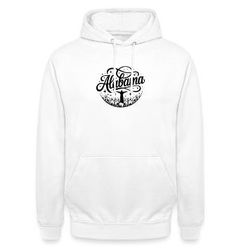 Alabama – Souvenir-Design des US-Bundesstaates - Unisex Hoodie - Weiß - Vorne - AI Model Male 185 dark (185cm) & AI Model Female 172 dark (172cm)