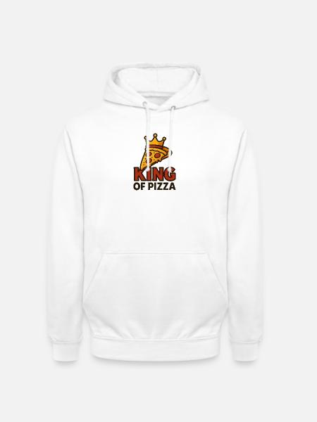 King of Pizza with Crown - Unisex Hoodie - white