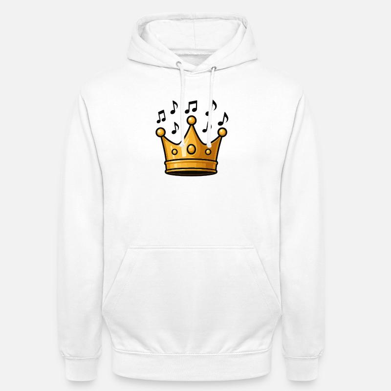 Couronne du roi avec éléments musicaux - Sweat-shirt à capuche unisexe - blanc