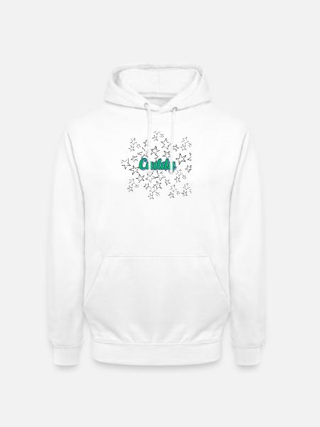 Luminous caddy lettering with stars - Unisex Hoodie - white