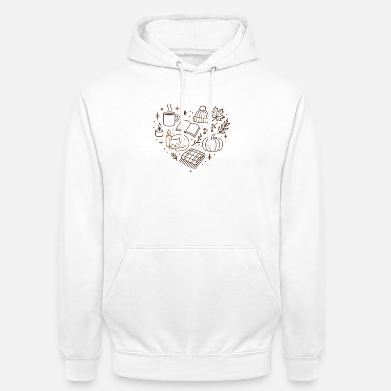 Herbstliche Kuschelabend Muster - Unisex Hoodie - Weiß