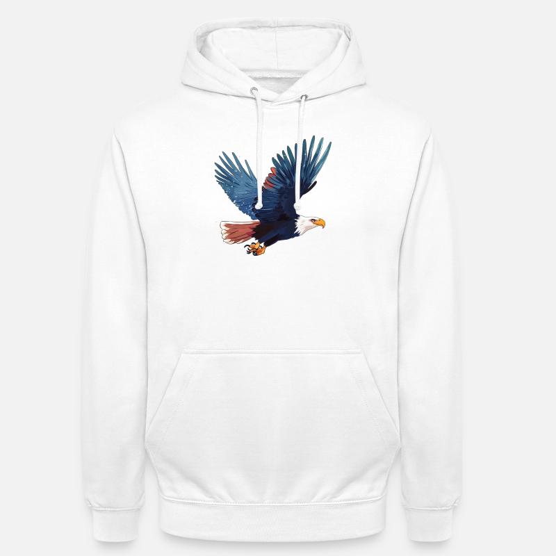 Pygargue à queue blanche en vol - Sweat-shirt à capuche unisexe - blanc