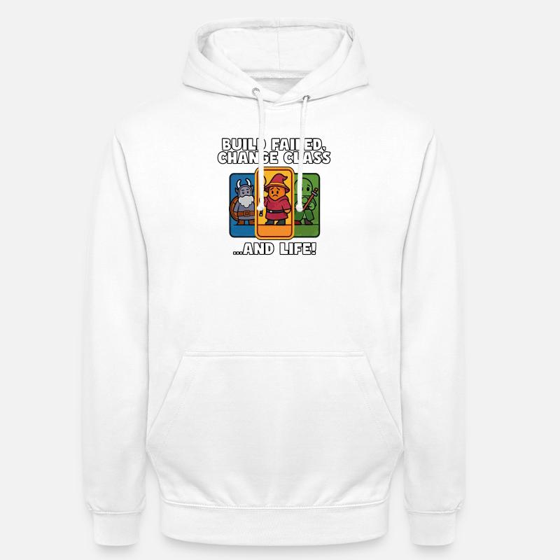Échec de la build, changement de classe - Sweat-shirt à capuche unisexe - blanc