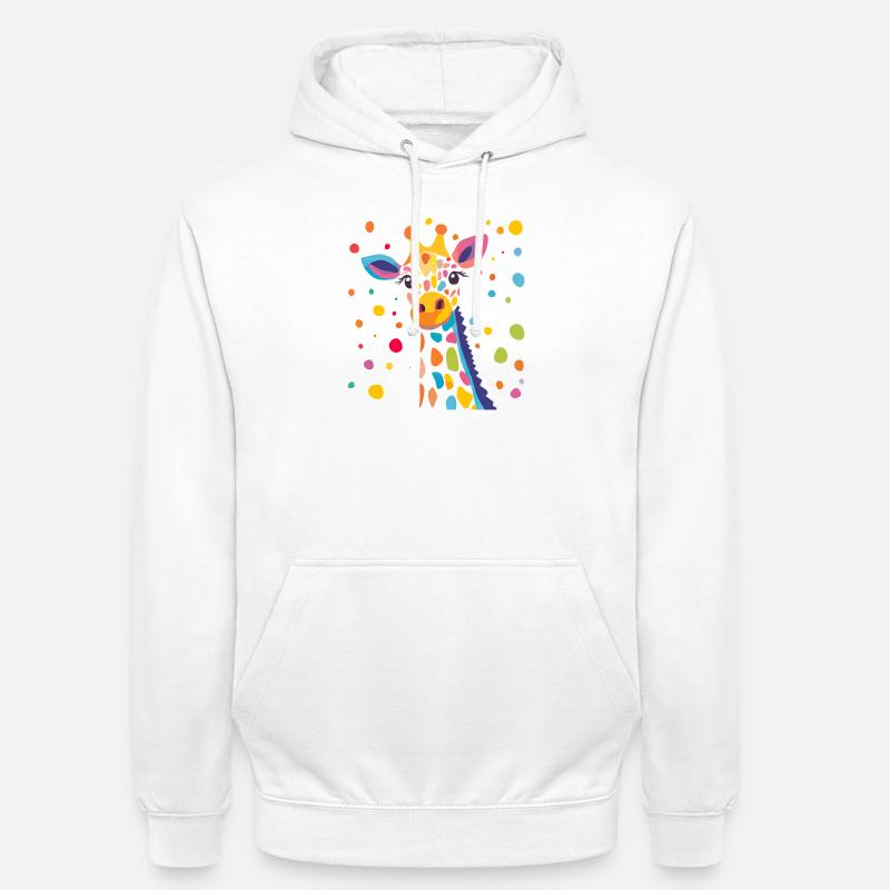 Königliche Giraffe Farbkonfetti - Unisex Hoodie - Weiß