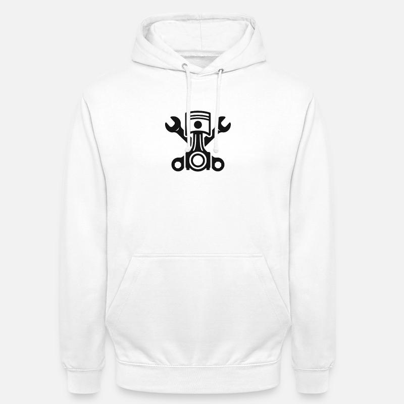 Art du piston et de la clé - Sweat-shirt à capuche unisexe - blanc