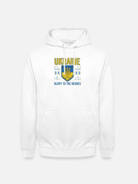 Ukraine Crest Glory Tee - Unisex Hoodie - white