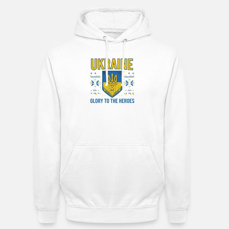 Ukraine Crest Glory Tee - Unisex Hoodie - white