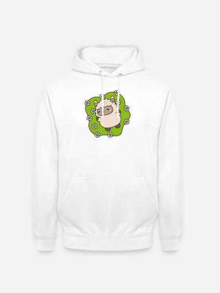 Flowering lamb dancing among daisies - Unisex Hoodie - white