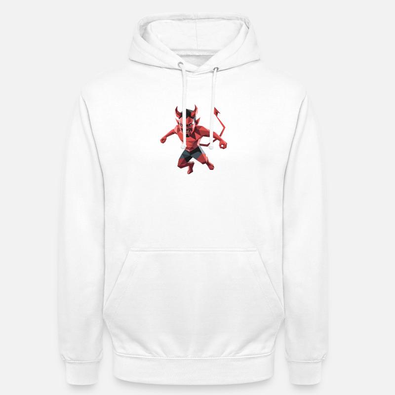Devil - Cool Low Poly Logo - Sweat-shirt à capuche unisexe - blanc