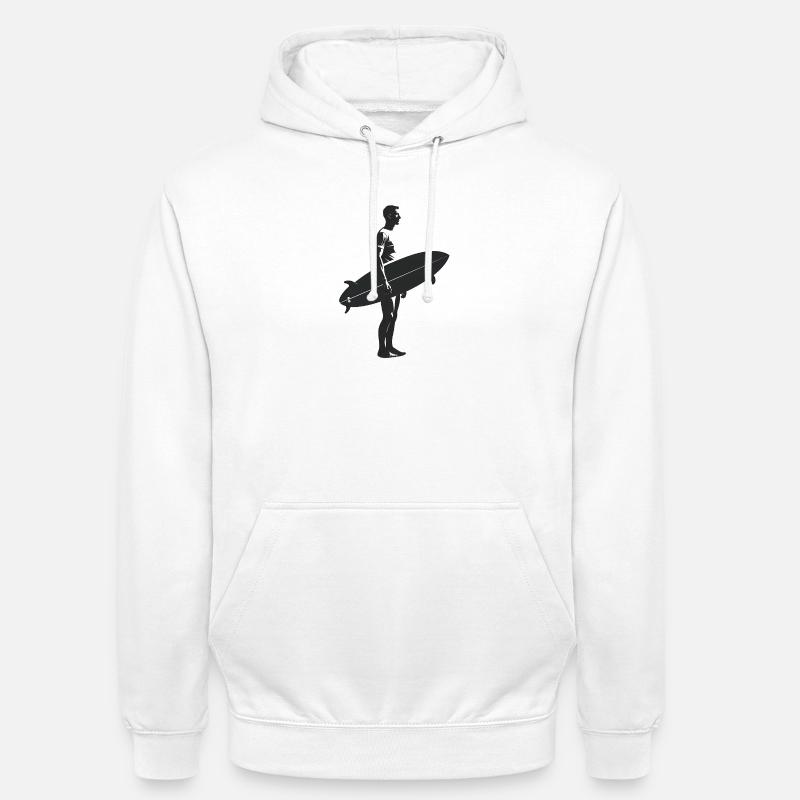 Surfeur - Logo Cool Silhouette - Sweat-shirt à capuche unisexe - blanc