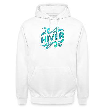 winter - Unisex Hoodie - white - Front - AI Model Male 185 dark (185cm) & AI Model Female 172 dark (172cm)