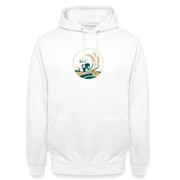 Thai Jasmine Rice Logo Organic - Unisex Hoodie - Weiß - Vorne - AI Model Male 185 dark (185cm) & AI Model Female 172 dark (172cm)