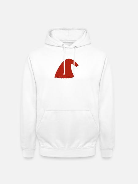 Rote Nikolausmütze mit Fellbesatz - Unisex Hoodie - Weiß