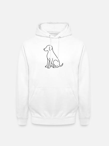 Sitting Dog Sketch – Animal Motif - Unisex Hoodie - white
